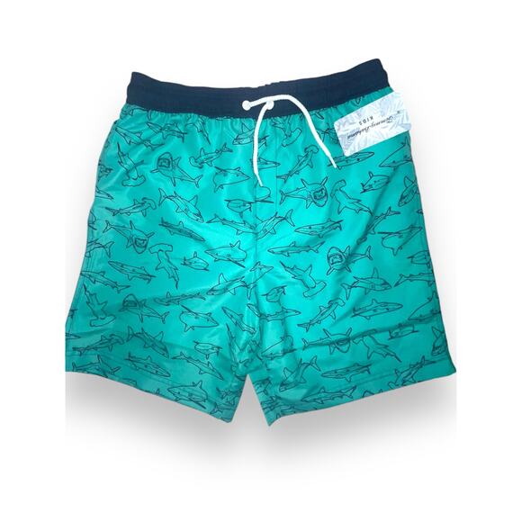 Tommy Bahama Kids Swim Trunks With Shark Print | Big Boys XL (14) Blue NWT - Picture 6 of 11
